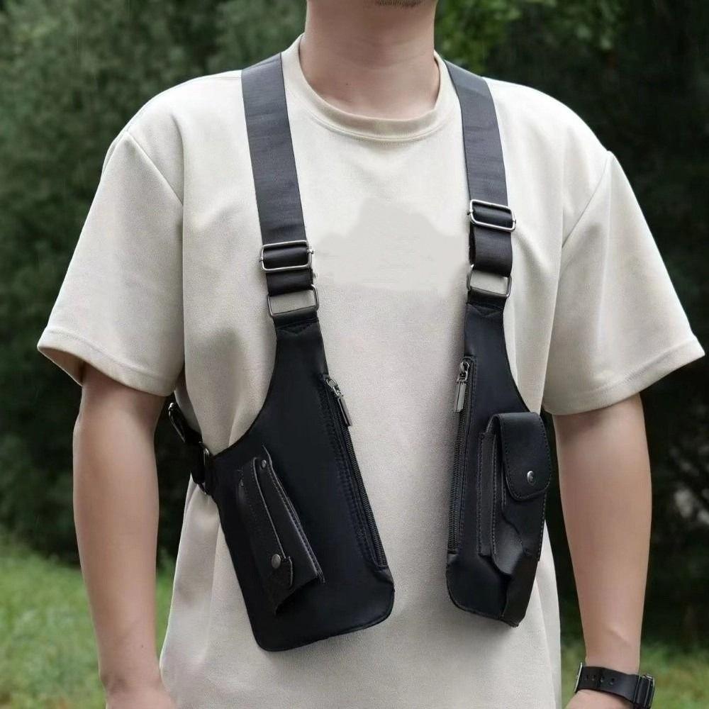 Винтажные нагрудные сумки для мобильного телефона, противокражная сумка-кобура через плечо, двойной наплечный подсумок, для улицы