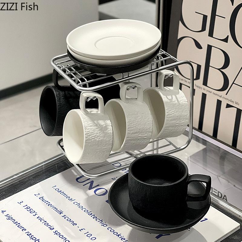 Легкий роскошный набор кофейных чашек с каменным узором, керамическая кружка, креативная чашка для послеобеденного чая, латте, молока, кофе, современный набор для домашних напитков