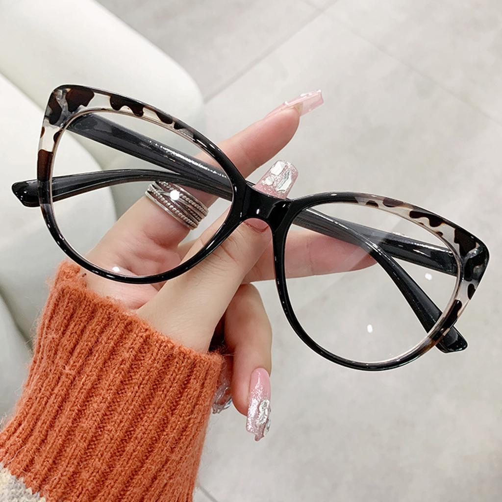 Glasses Women Retro Anti-Blue Light Cat Eye Frame Glasses Vintage Computer Eye Production Eyeglasses Classic Plain Spectacles