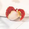 Concubine Smile Lychee Brooch: Elegant Red Fruit Corsage Pin for Sweaters & Suits