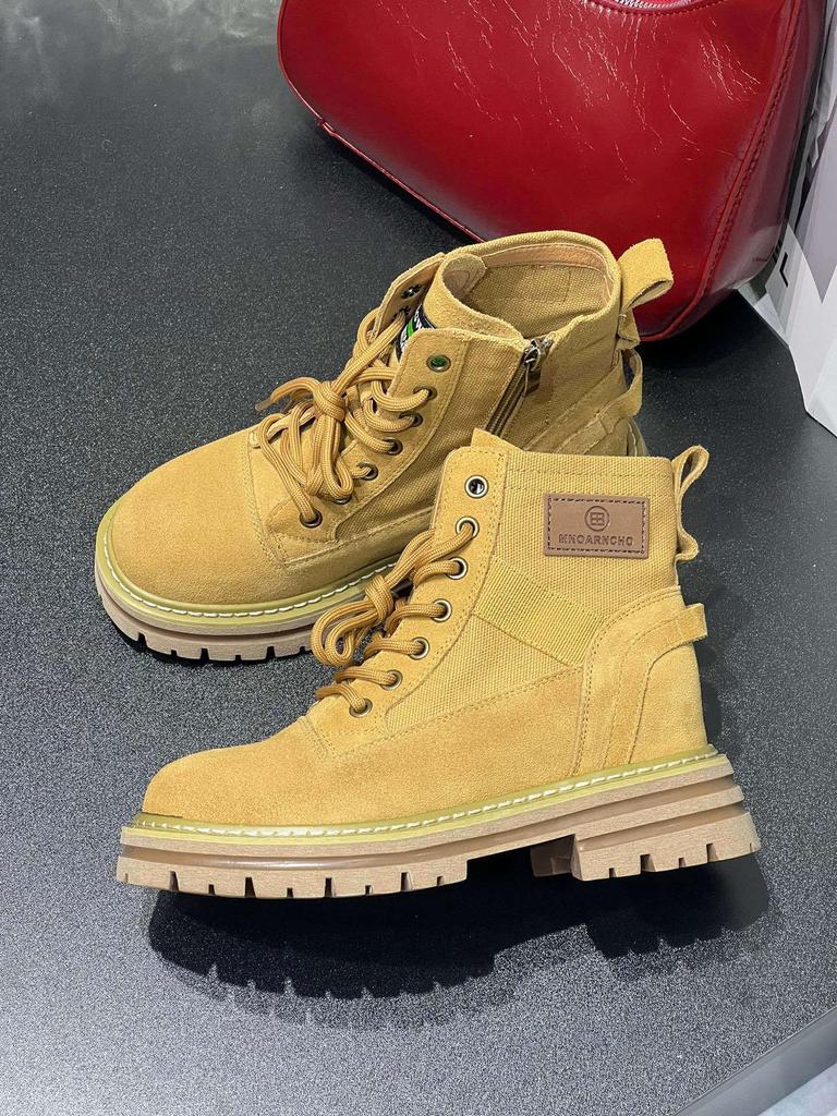 Женские ботинки Мартина 2025 новые ретро рабочие дезерты ревень весна и лето одинарные ботинки на толстой подошве уличные взрывные короткие ботинки