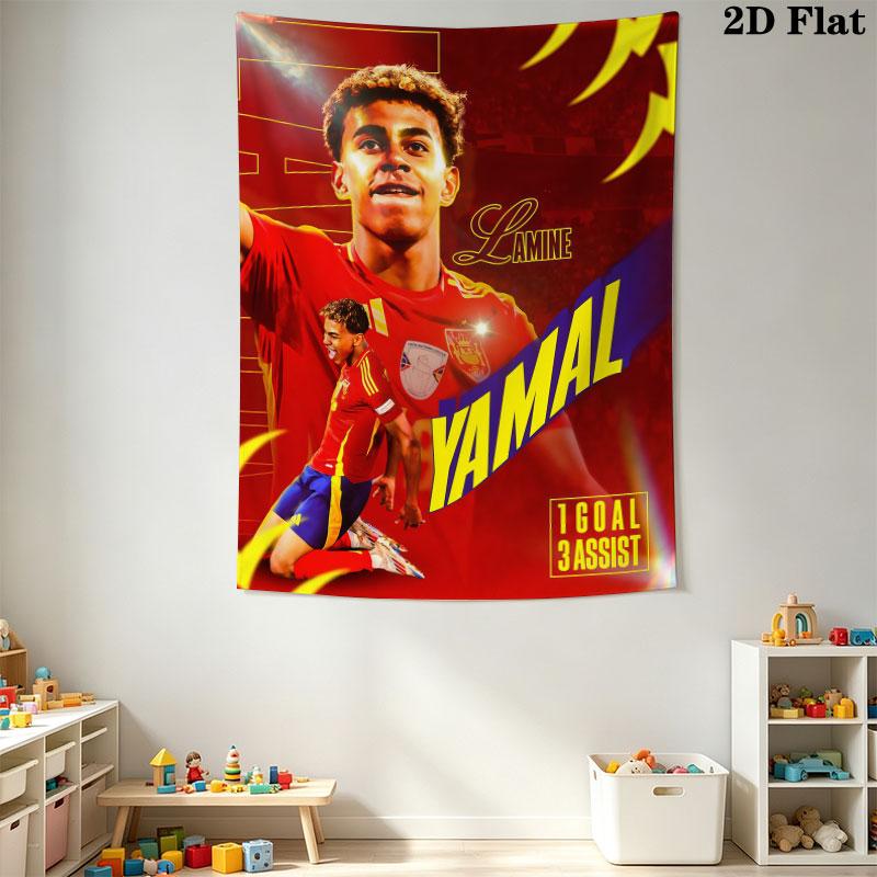 Lamine Yamal Power Wall Hanging Printed Fabric Blanket Decorative Tapestries for Bedroom Living Room Home Decor