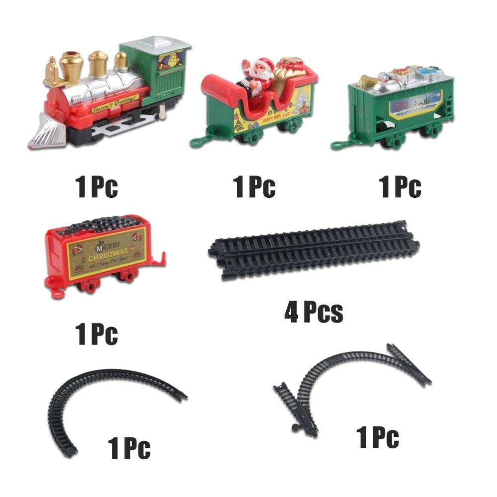 ABS Electric Train Set Battery Powered Electric Rail Cart New Railway Car Toy Xmas Gifts