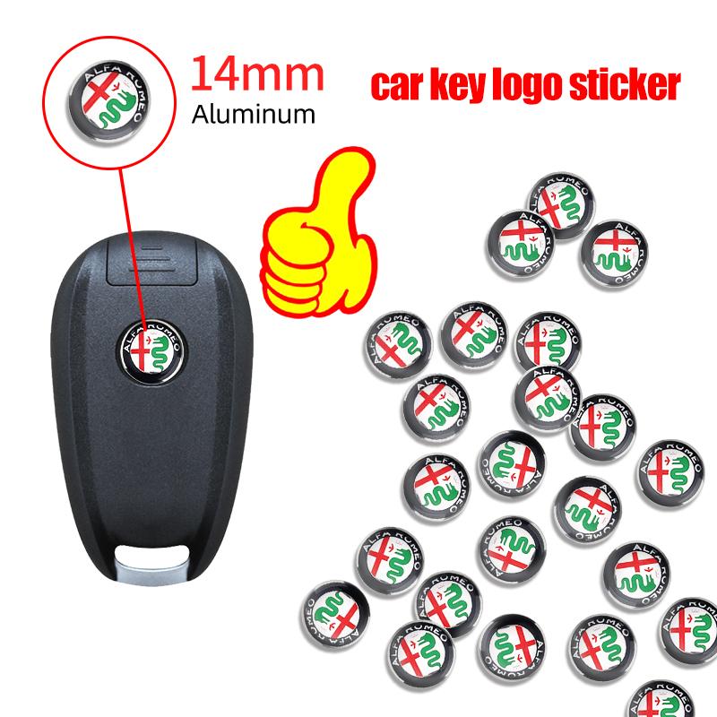 UHFO9 14mm Car Key Badge Emblem Replacement Car Key Sticker For Alfa Romeo 147 159 156 Giulietta Giulia Mito Spider Auto Accessories