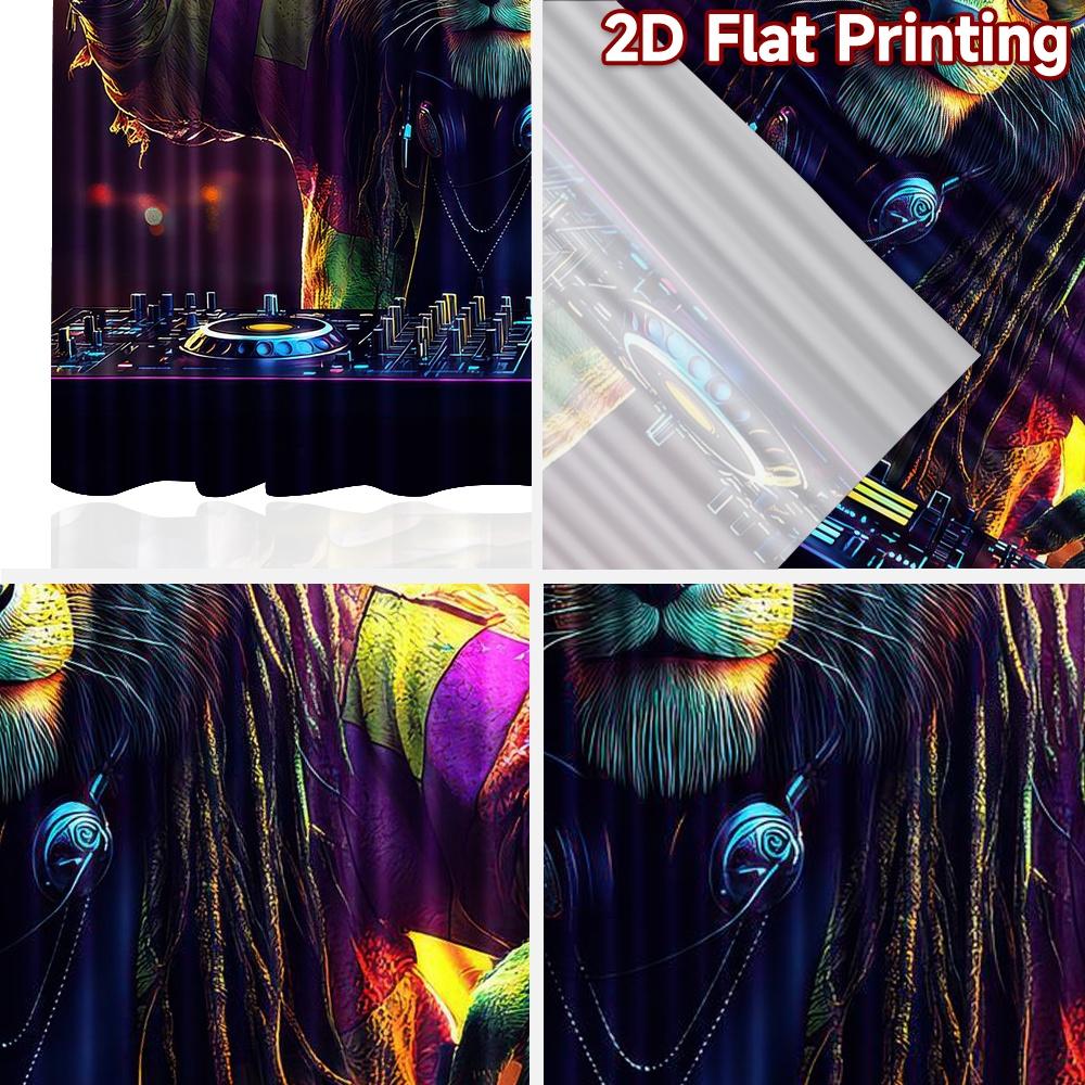 1 шт. 2D плоский фон для фотосъемки, фон для вечеринки, DJ Лев Py, 100% полиэстер, праздничный декор стены, использовать для праздничных портретов и вечеринки