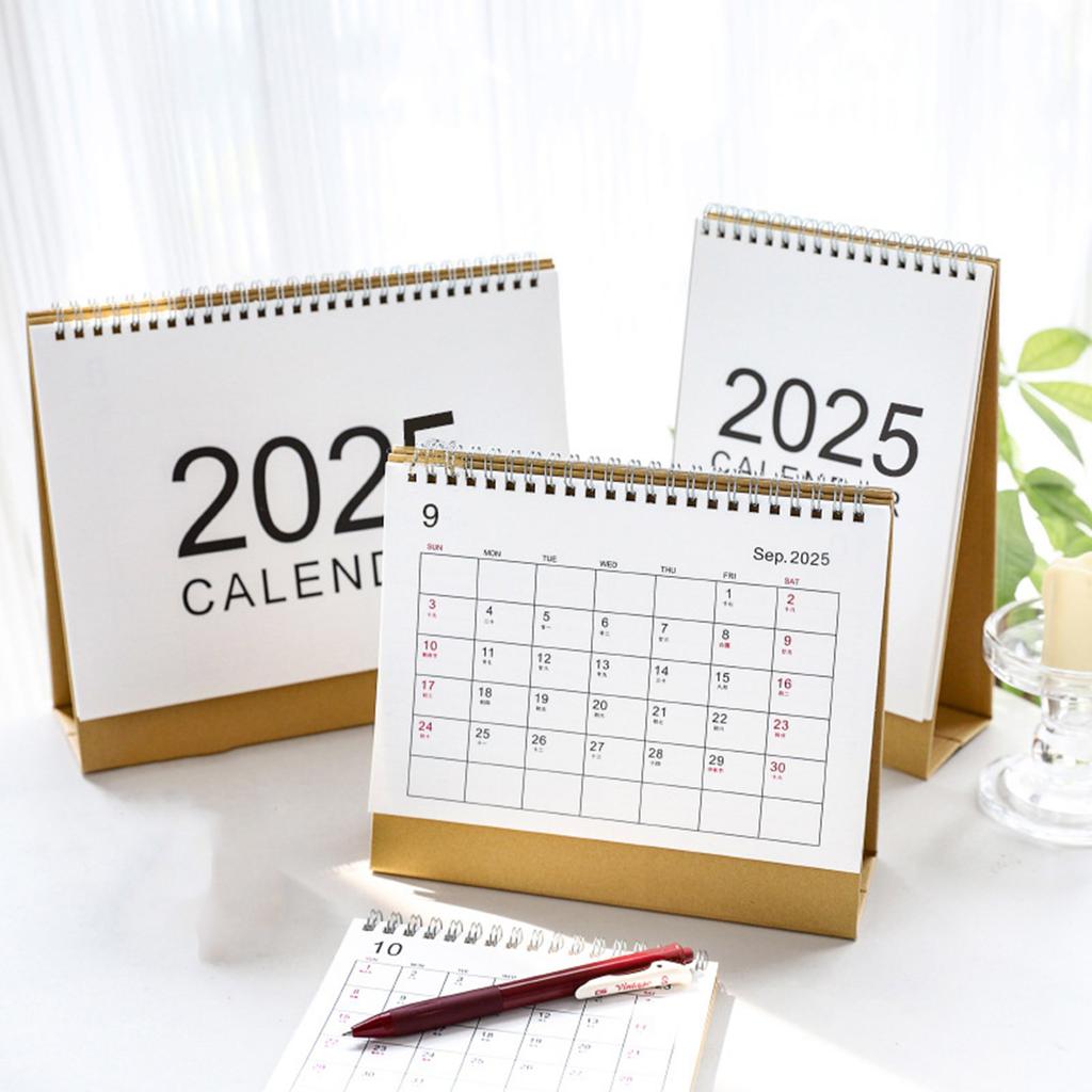 Календарь на 2025 год. Простой настольный календарь. Ежегодный планировщик. Маленький настольный календарь для школы.