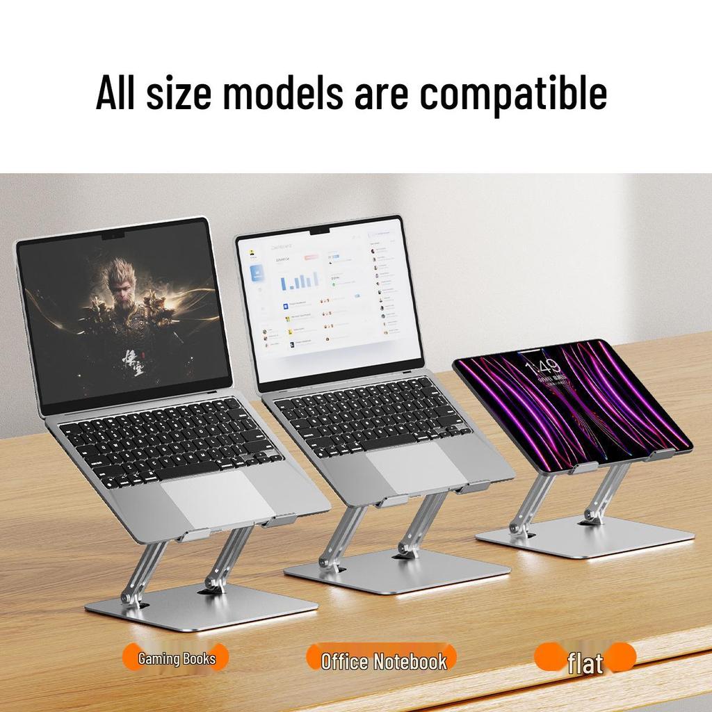 Rotatable Laptop Cooling Stand Tray - Portable Desktop Riser & Vertical Office Lift for Gaming