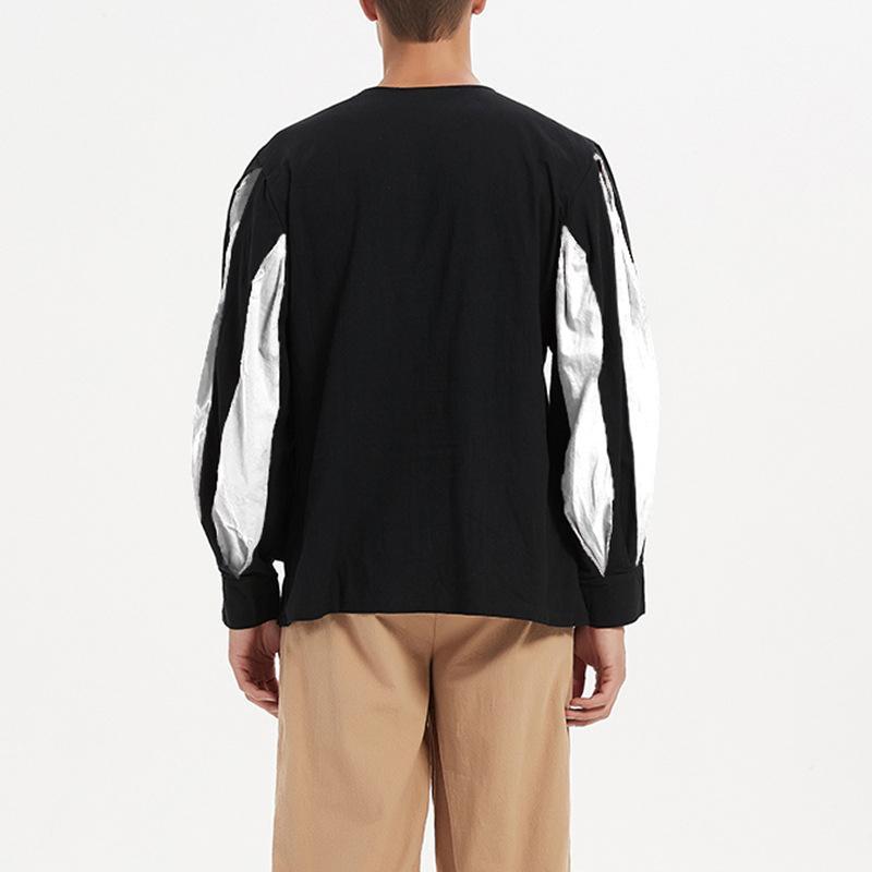 Летняя мужская винтажная свободная рубашка рыцаря со шнуровкой и длинными рукавами, средневековая драматическая рубашка для выступлений