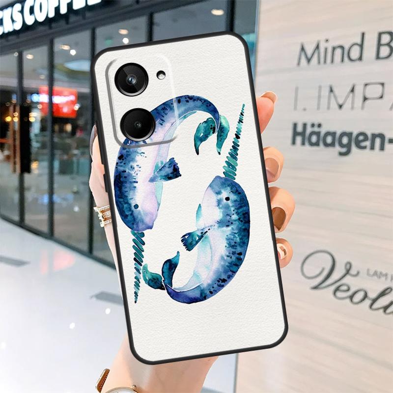 Милый Чехол С Цитатами о Морском Нарвале Для Realme 15 Pro 14 13 11 12 Pro Plus GT7 GT6 C55 C51 C53 C35 C33 C61 C65 C67 C71 C75