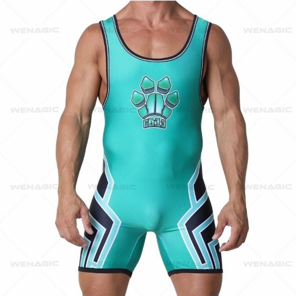 Men's one-piece wrestling suit, nylon breathable waist protection yoga fitness suit, sports cycling training suit