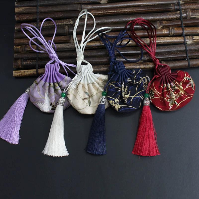 Chinese Valentine's Day Sachet, Ancient-Style Embroidered Pouch, Gift for Girlfriend, Handmade Tassel Sachet, Hanfu Portable Fragrance Bag