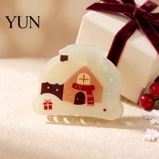 Decorative Hair Pins for Holiday Photos Christmas Cartoon Claw Clip, Cute Clip Women, Non-slip Festive Styling Tools Party Strong Hold Acrylic