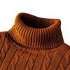 Men's Turtleneck Sweater Solid Color High Neck Pullover Knitted Sweaters Casual Elastic Sweatwear Mens Fall Winter