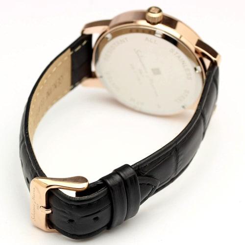 Salvatore Mara Watch Moon Phase Multi Calendar 5 ATM Water Resistant Business Formal Men's Leather Belt Limited Model Black Pink Gold SM21106-PGBK