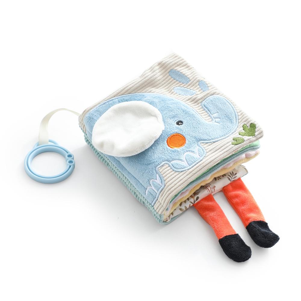 Baby Cloth Book With Bear  Goose Sensory Crinkle Activity Book With Mirror Teether And Hanging Ring Early Educational Toys