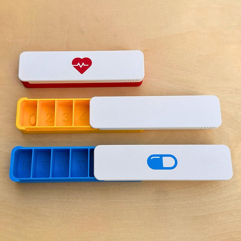 Convenient 7 Day Pill Organizer with Sliding Closure for Medication on the Go