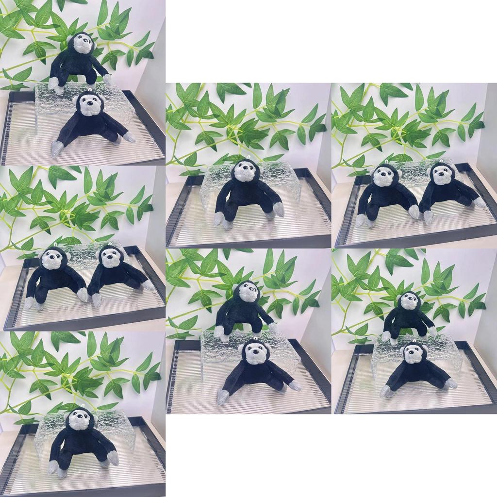 Милая плюшевая игрушка брелок Черная горилла Забавный мультяшный аксессуар для украшения сумки