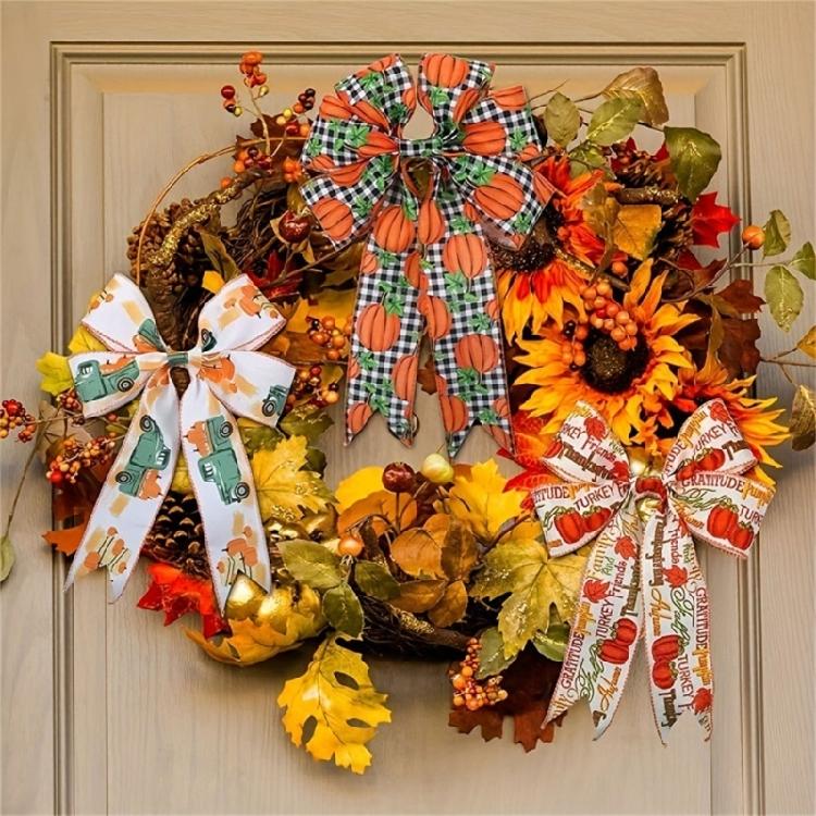 Классические осенние декоративные ленты для проектов и украшения подарочных корзин