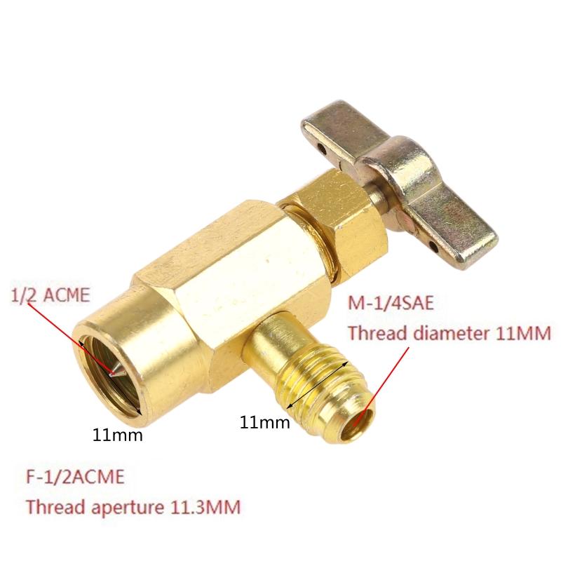 1/2" SAE AC Кран-открывашка для баллонов с хладагентом R22 R134a R410A
