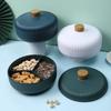 Light Luxury Round Dried Fruit Storage Box with Lid for Home Living Room Coffee Table, Simple Candy Box, New Style Fruit Plate Rack.
