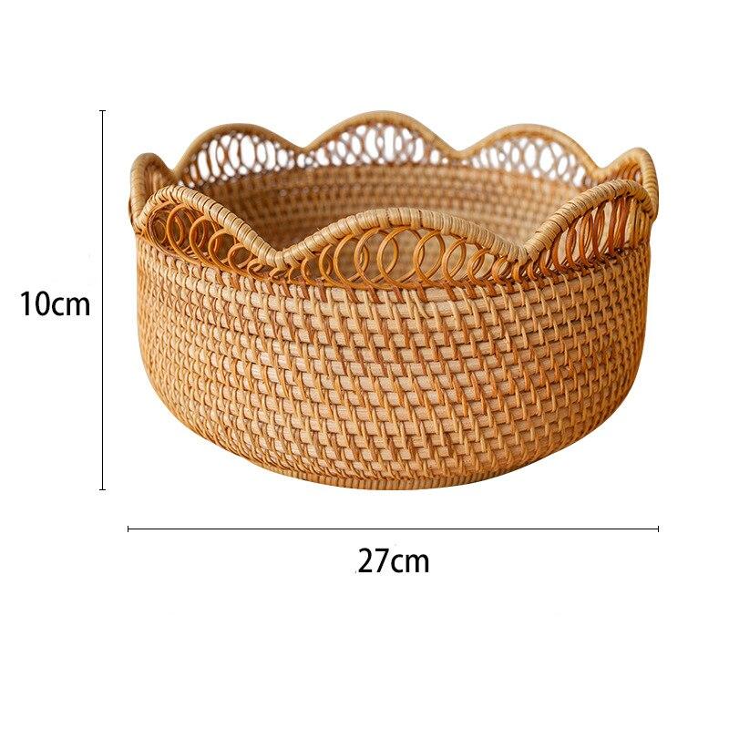 Корзина для хранения ручной работы Поднос для хранения из ротанга Корзины из лозы Хлеб Фрукты Еда Завтрак Демонстрационная коробка Изделия ручной работы Украшения для дома