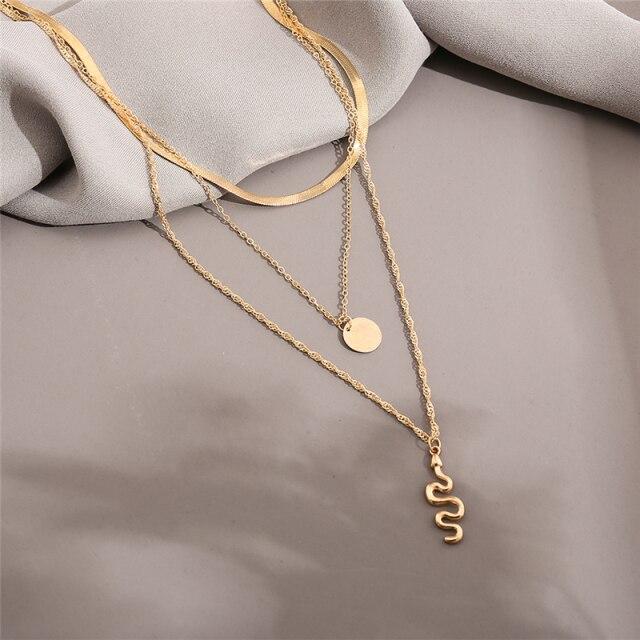 17KM Модное многослойное ожерелье со змеей и кристаллами для женщин и девочек, модная богемная золотая цепочка, ожерелье, ювелирные изделия для вечеринки