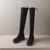 Women's Thick Heel Cotton Boots Winter New Round Head Suede Sleeve Thick Sole Anti-slip Wear-resistant Over-the-knee Boots