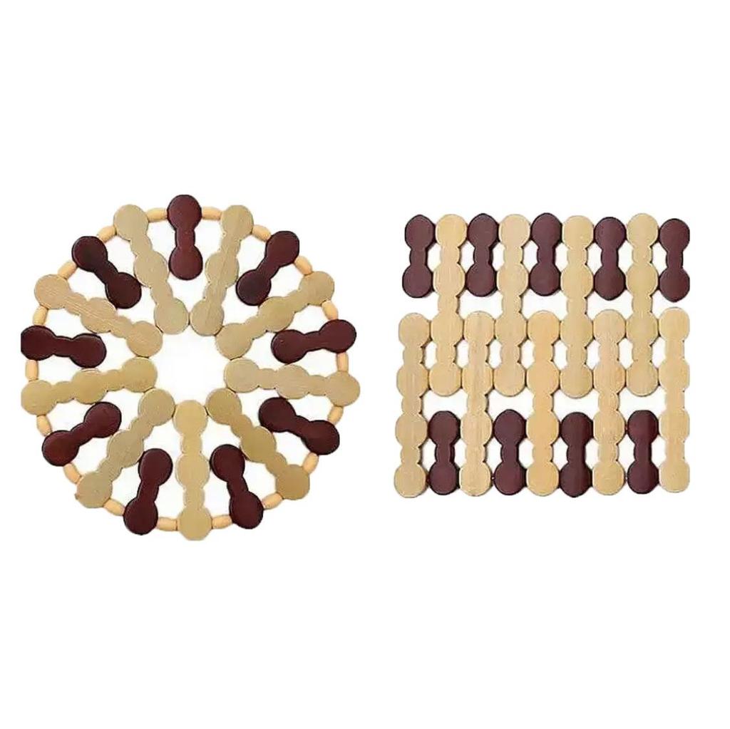 Bamboo Heat-Resistant Trivet & Placemat - Anti-Scald, High-Temperature Safe for Plates & Bowls