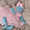 NPK 19inch Peaches Avatar Full Body Vinyl Reborn Baby Doll Handmade Realistic 3D Skin Waterproof Bath Collectible Toy