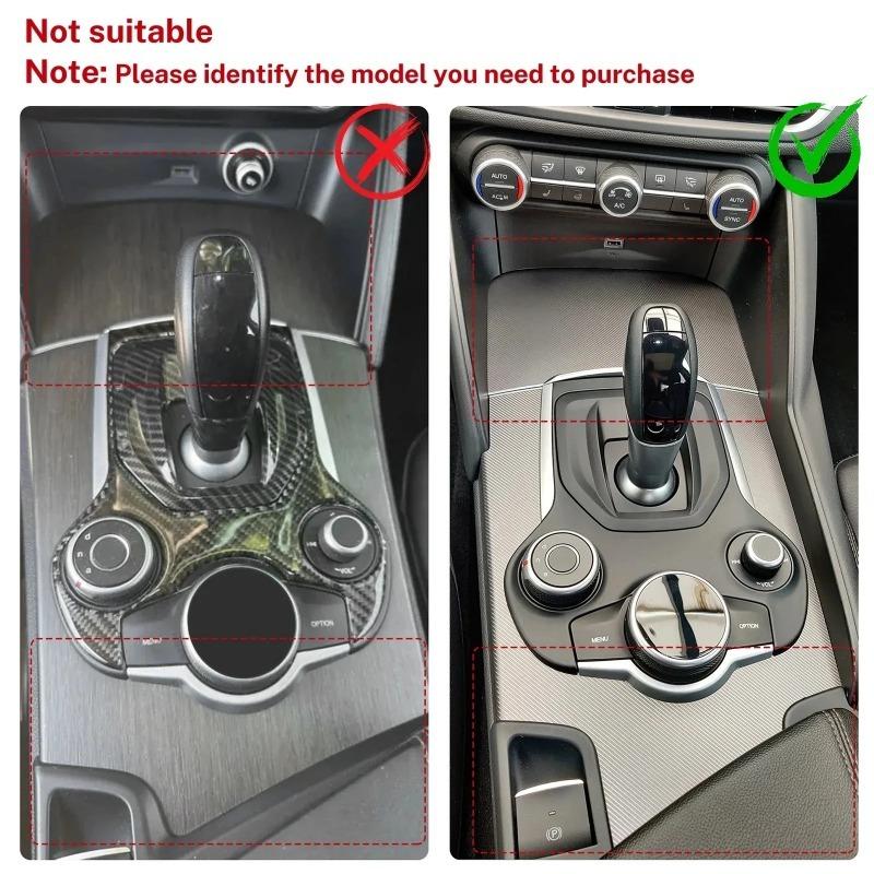 For Alfa Romeo Giulia Stelvio 2017- Car Center Console Gear Shift Storage Box Panel Decoration Sticker Trim Car Accessories