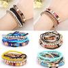 7 Layers Bohemian Acrylic Beads Mixcolor Stretch Multilayer Bracelet