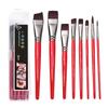 8 Pcs Artist Paint Brushes Human Body Paint Brush Nylon Hair Painting Brush Face Paint Brushes Drawing Supplies