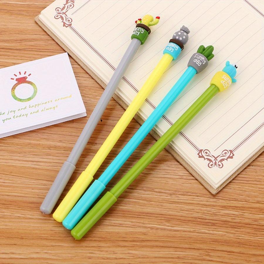 Back To School Season 10pcs 0.5mm Creative Stationery Cactus Gel Pen Cute Cartoon Water-based Pen Office Supplies Signature Pen