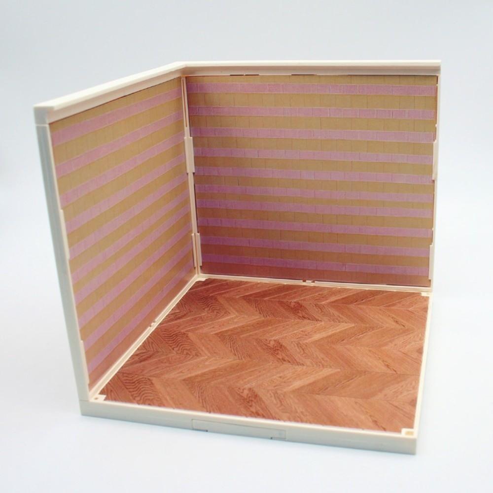 DIY Dollhouse Backdrop Three-Sided Miniature Scene Dollhouse Accessories  Collection Display