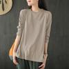 Large Size Top Feels Thin and Versatile, Spring and Autumn New Round Neck Loose Belly Cover Casual Daily T-shirt Women