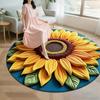 Diatomaceous Earth Floor Mat 3D Sunflower Pattern Plush Quick Drying Non-Slip Absorbent Bath Mat Super Absorbent Floor Mat