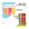 100pcs 16oz Travel Drink Pouches - Resealable Straw Included Hydration Bags