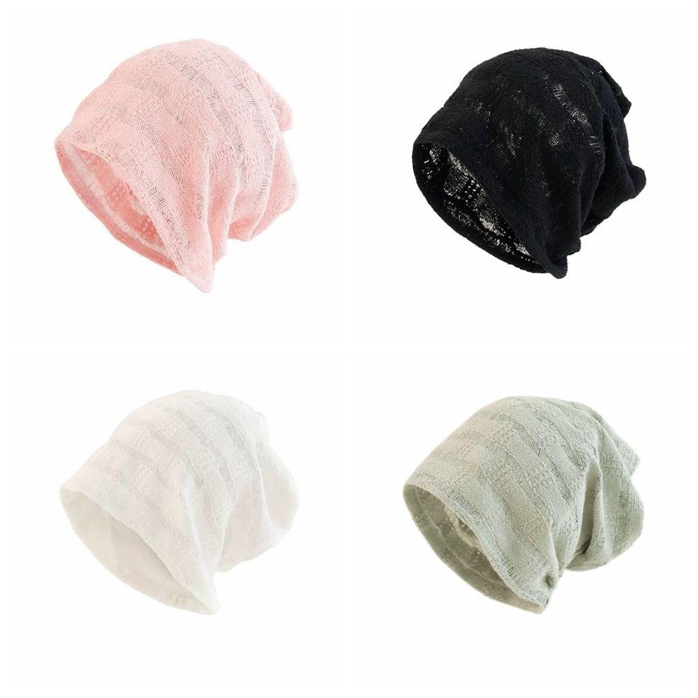 Hollow Beanies Hat Breathable Sunscreen Cap Fashion Knitted Hat Apparel Accessories