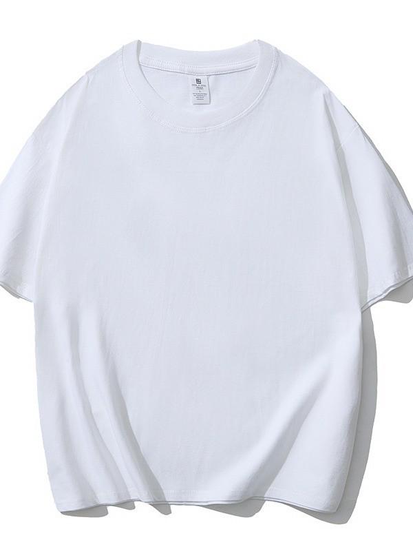 220 г. Чистый хлопок, плотные футболки для мужчин (Короткий рукав) & Женщины (Половина рукава) с модной фирменной печатью в сплошных цветах