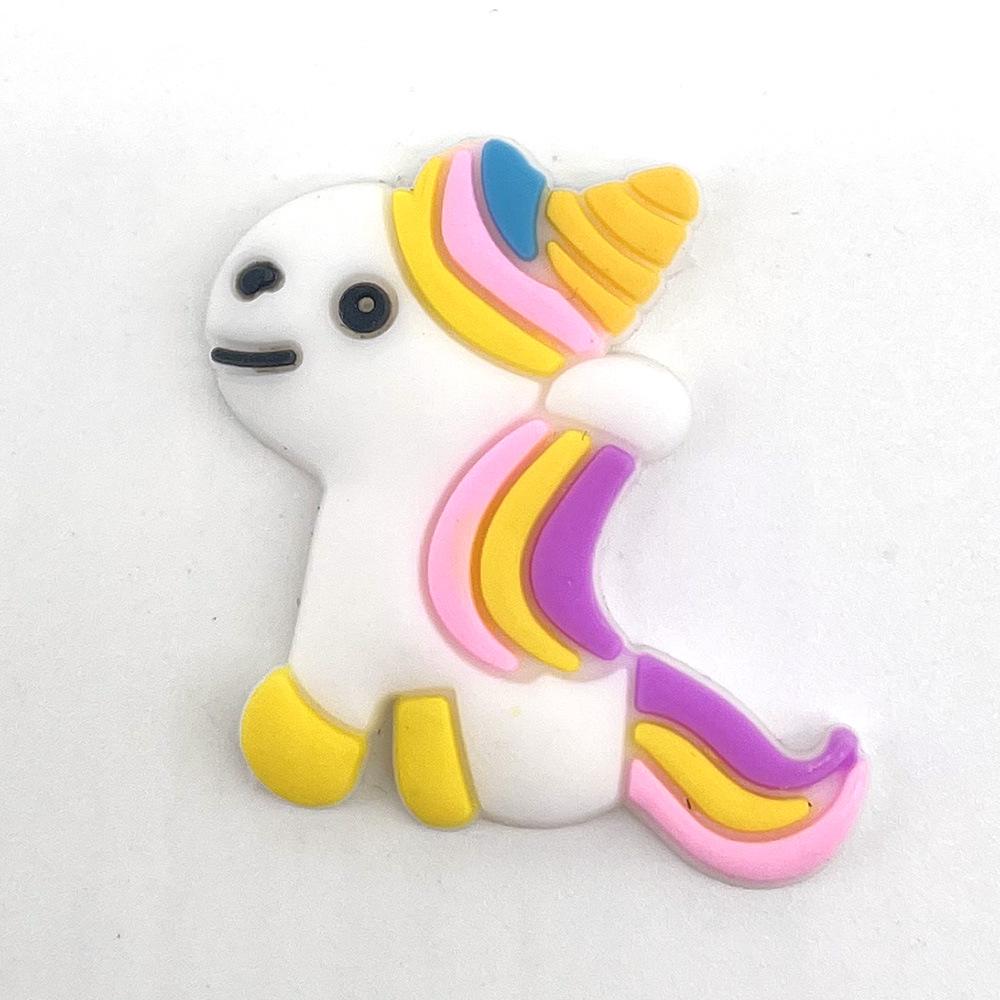 Милые мультяшные пряжки для клогов в виде цветка единорога - Съемные и из мягкой резины украшения для садовой обуви