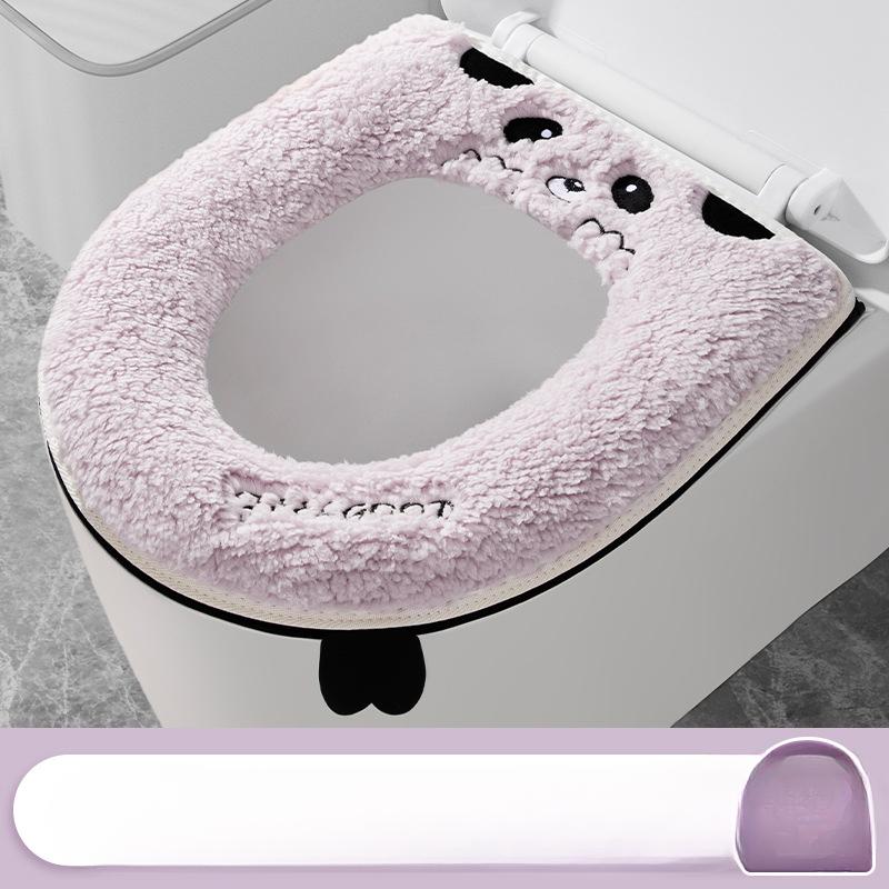 Зимняя толстая подушка для сиденья унитаза, портативная водонепроницаемая и теплая, чехол для домашнего унитаза с застежкой-молнией, только для ручной стирки, аксессуар для ванной комнаты