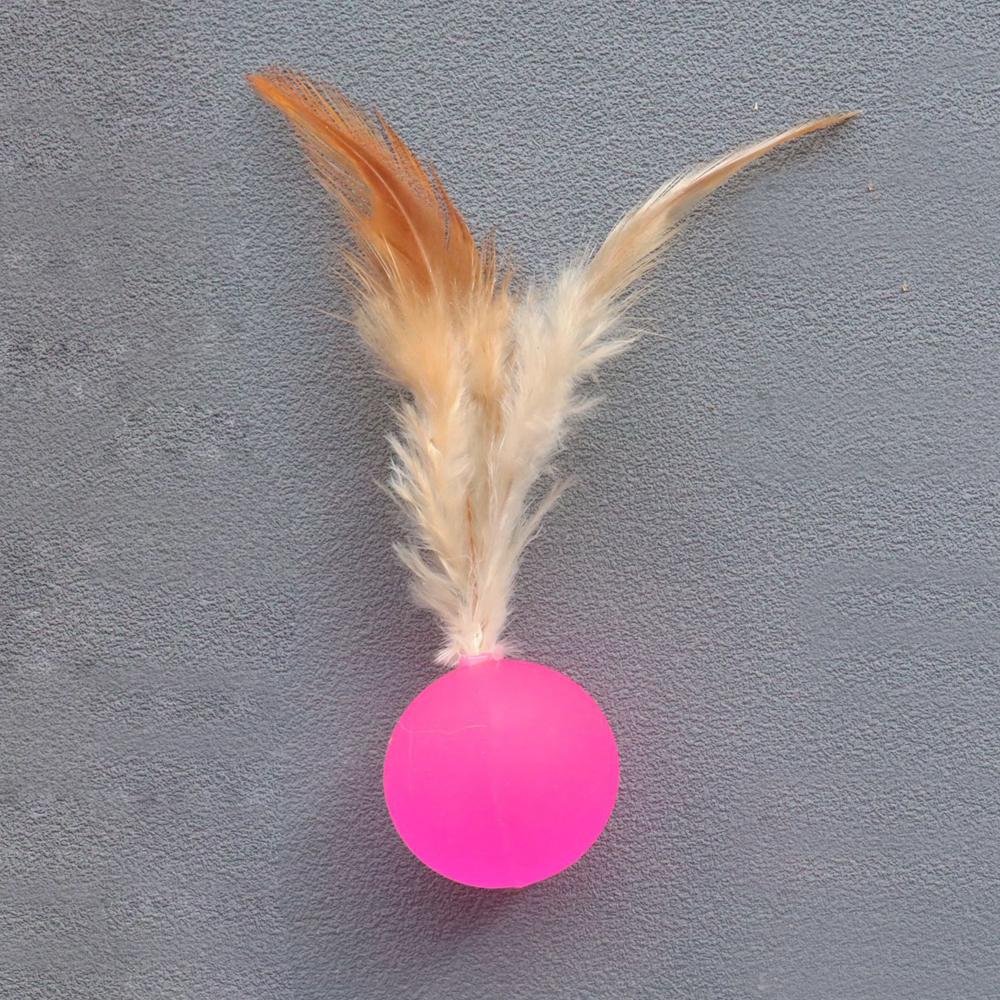 Funny Cat Elastic Ball Toy Interactive Balls Pet Supplies Feather Football Toys Dog Playthings Kitten