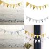 Metallic Bunting Birthday Party Triangle Pennant Decoration Photography Props for Adult Teen Birthday Party Decoration