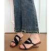 Design Sense Niche Cool Slippers Summer 2025 French Retro Gentle Wrap with Open-toed Wedge Heel with Sandals