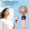 Mini Fan Foldable Portable Neck Hanging Fans for Outdoor Travel Handheld Fan Rechargeable LCD Digital Display with Phone Stand
