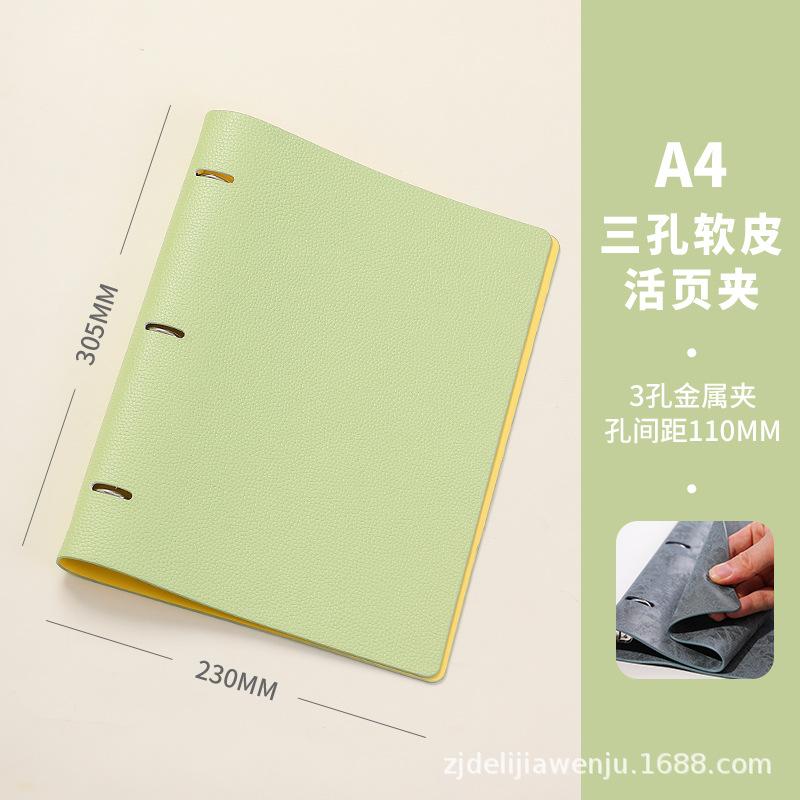 Generic A4 Pu Leather Notebook Binder Refillable 3 Round Ring Binder Cover For A4 Filler Paper Personal Planner Office Organizer