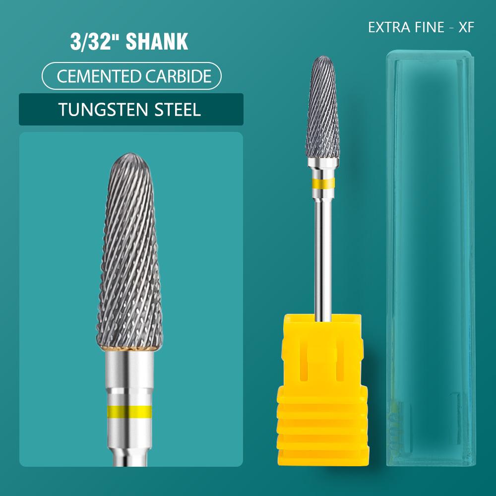 5 In 1 Carbide Tungsten Nail Bit Dual Rotation Volcano/Tornado Milling Cutters Fast Remove Acrylic Hard Gel ManucureTools