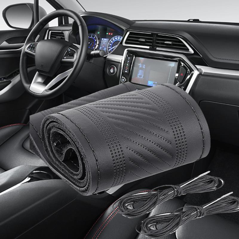 Чехол на руль из натуральной кожи, ручной работы, нескользящий, верхний слой из коровьей кожи, впитывающий пот, универсальный для всех сезонов.