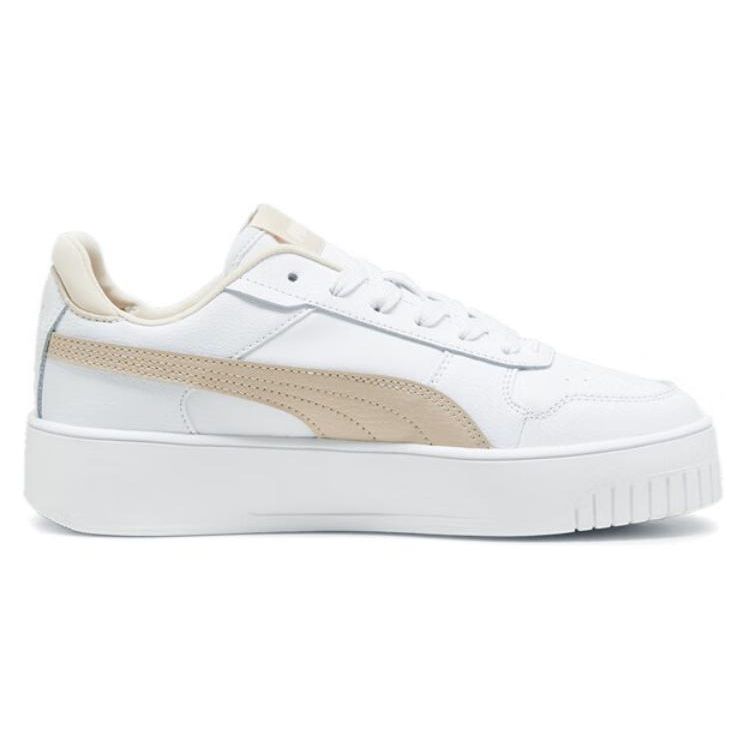 Puma Carina Кроссовки на толстой подошве Удобные Прочные Легкие Низкие Женские кроссовки Молочно-белые 389390-26