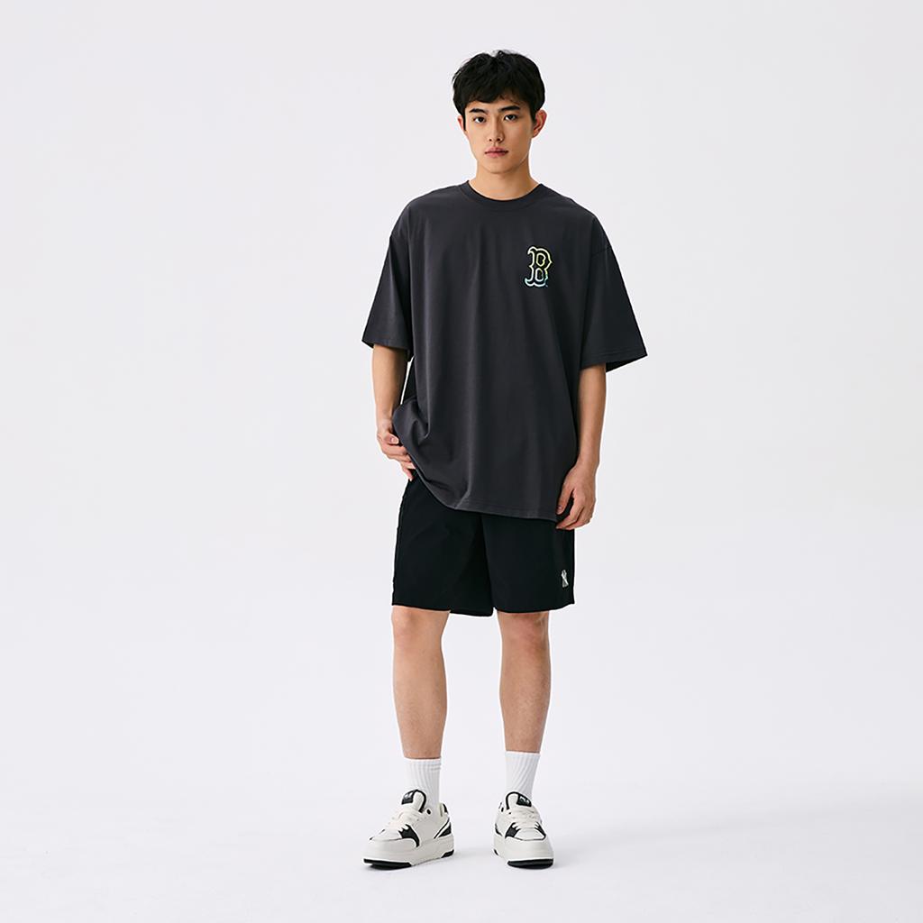 New MLB Boston Red Sox Basic Collection SS25 T Shirt Unisex Charcoal Gray 3ATSB0653-43CGS